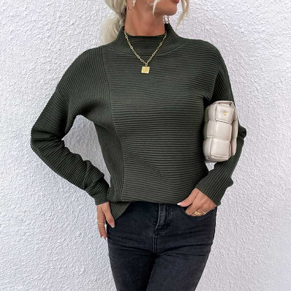 High Neck Pit Strip Sweater - Ell Soll