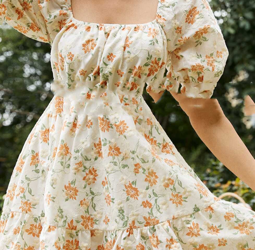 High Waist Flower Dress - Ell Soll
