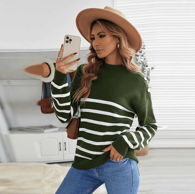 Pullover Striped Sweater - Ell Soll