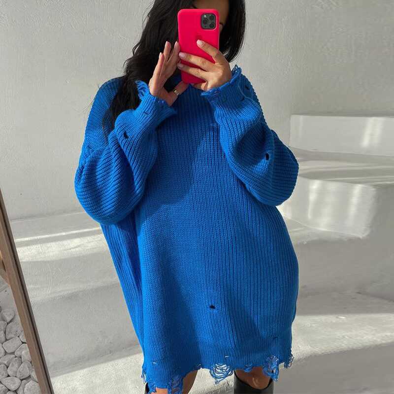 Ripped Oversize Sweater - Ell Soll