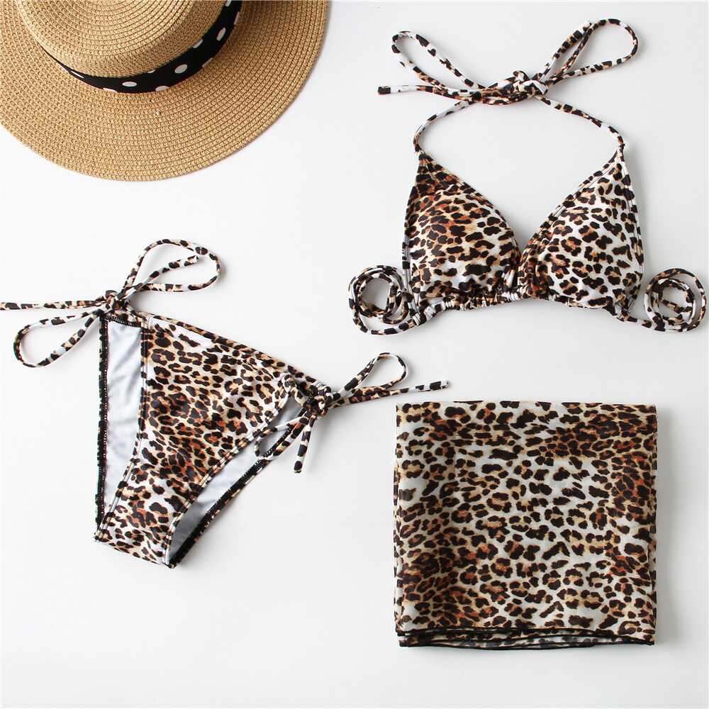 Leopard Three-Piece Bikini - Ell Soll