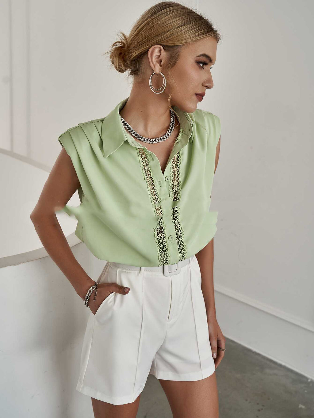 High Waist Elegant Shorts - Ell Soll