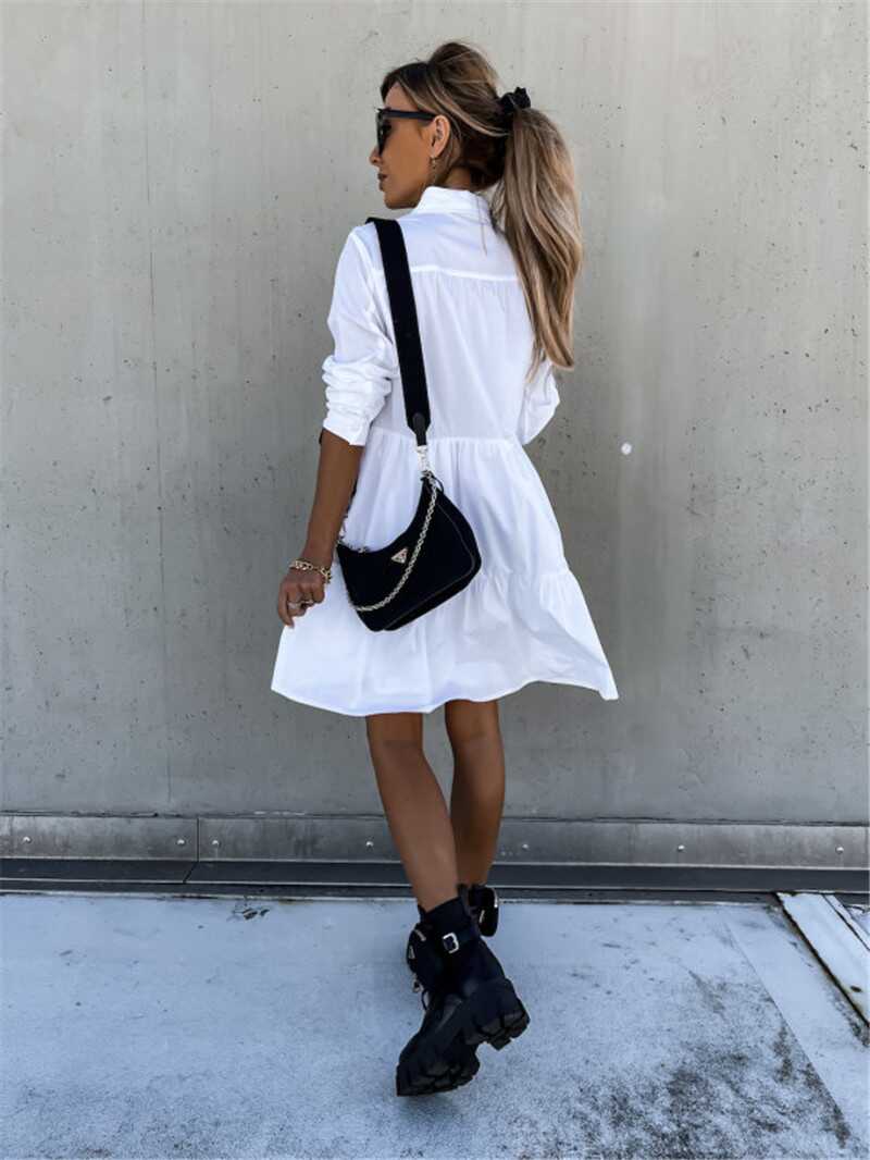 Loose Temperament Shirt Dress - Ell Soll