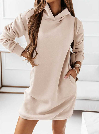 Hooded Long-Sleeved Dress - Ell Soll