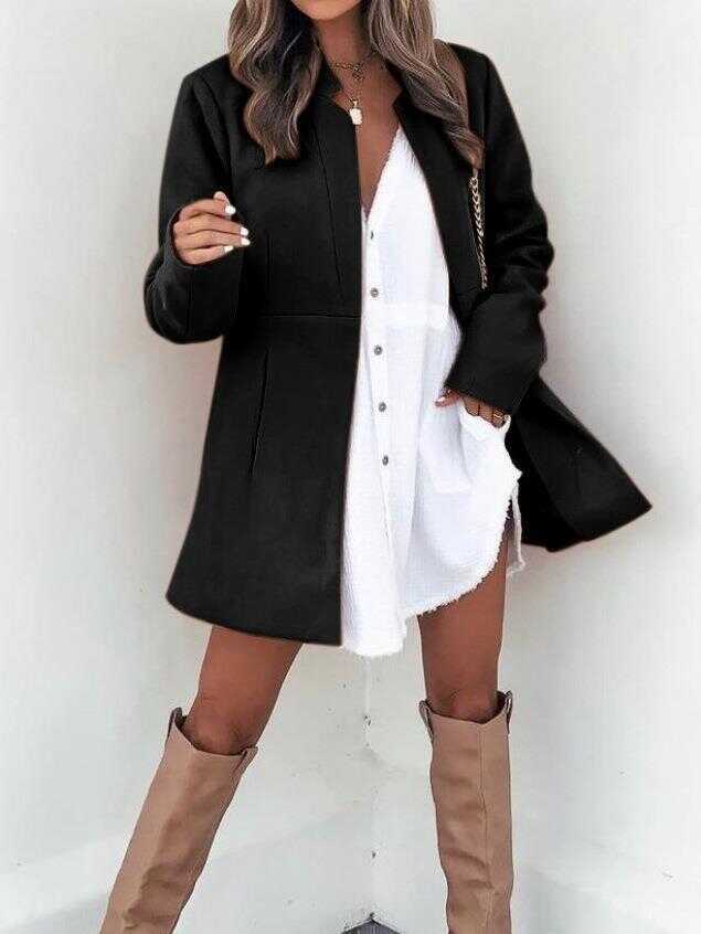 Solid Woolen Trench - Ell Soll Solid Woolen Trench king-planet.myshopify.com