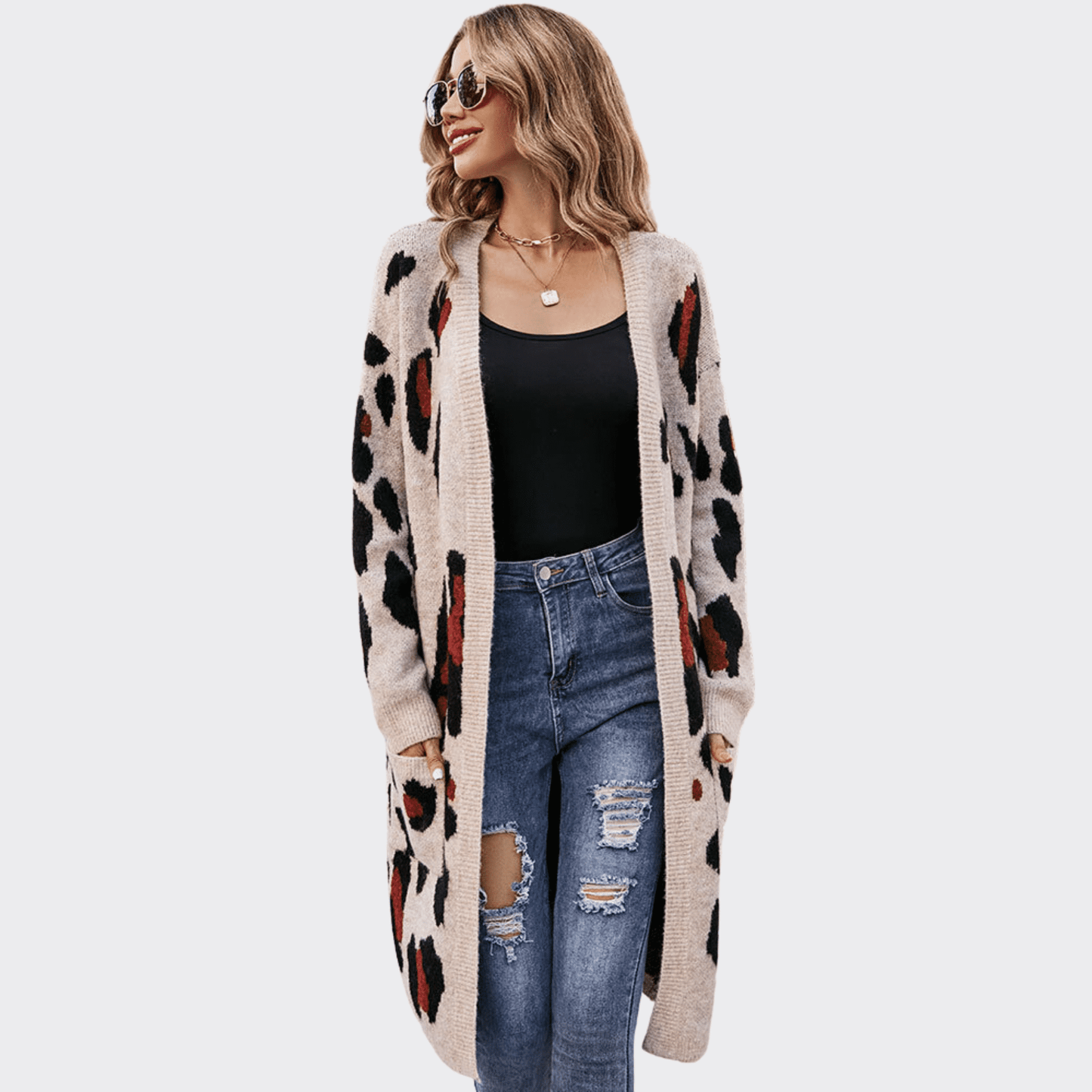 Knitted Long Cardigan Sweater - Ell Soll