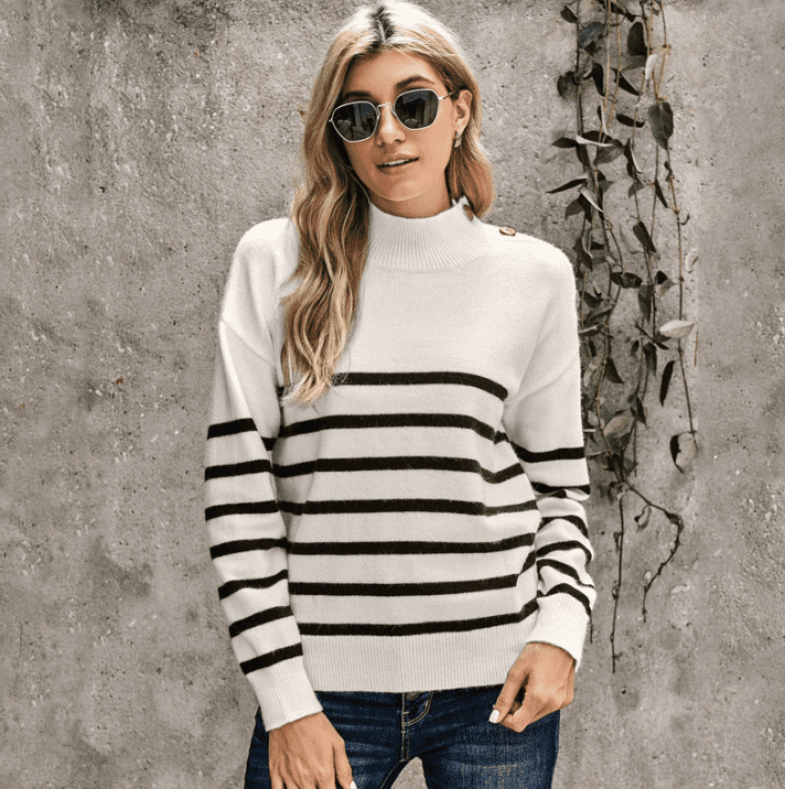 Pullover Striped Sweater - Ell Soll