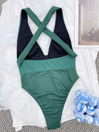 One-Piece Striped Swimwear - Ell Soll