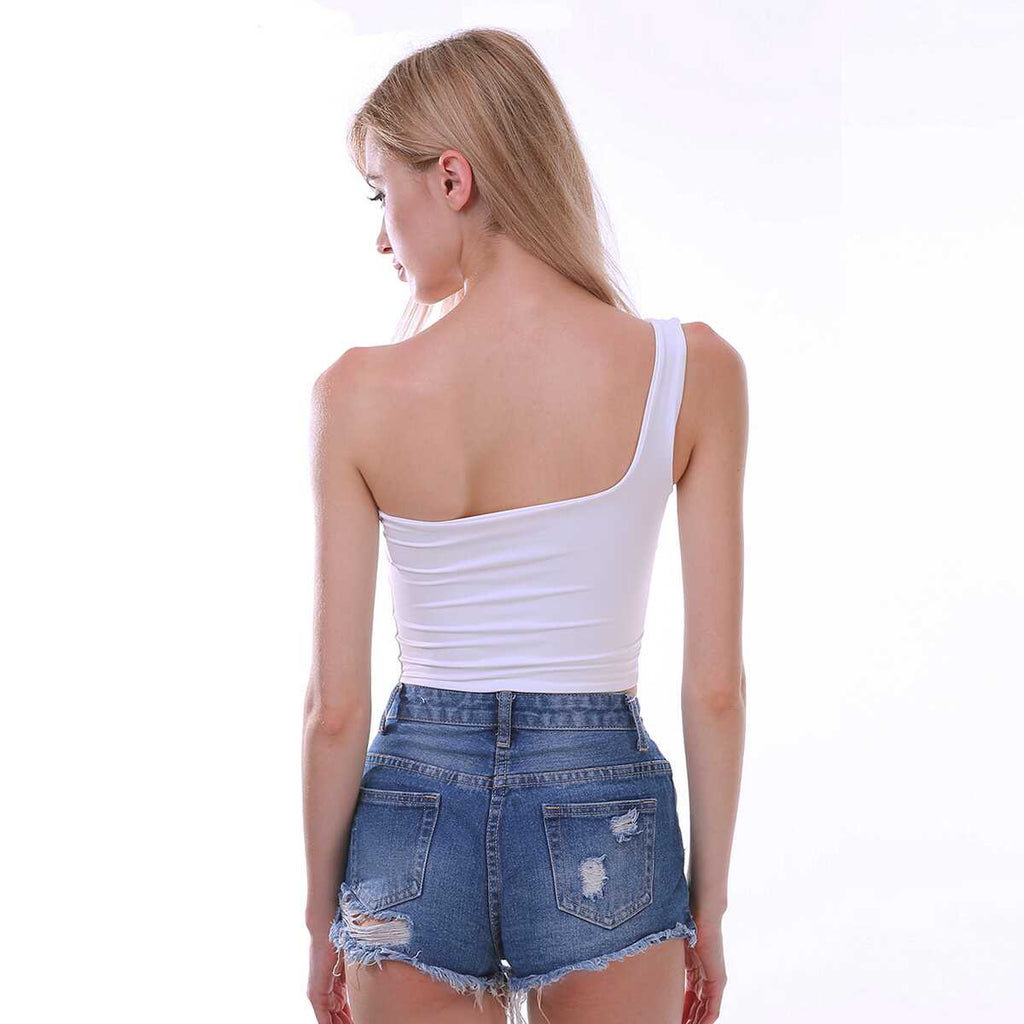 One-Shoulder Solid Top - Ell Soll One-Shoulder Solid Top king-planet.myshopify.com