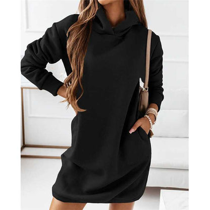 Hooded Long-Sleeved Dress - Ell Soll