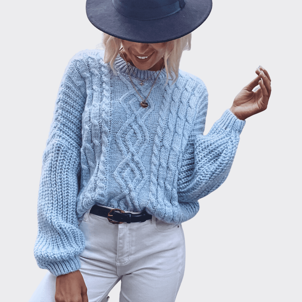 Round Neck Casual Sweater - Ell Soll Round Neck Casual Sweater king-planet.myshopify.com