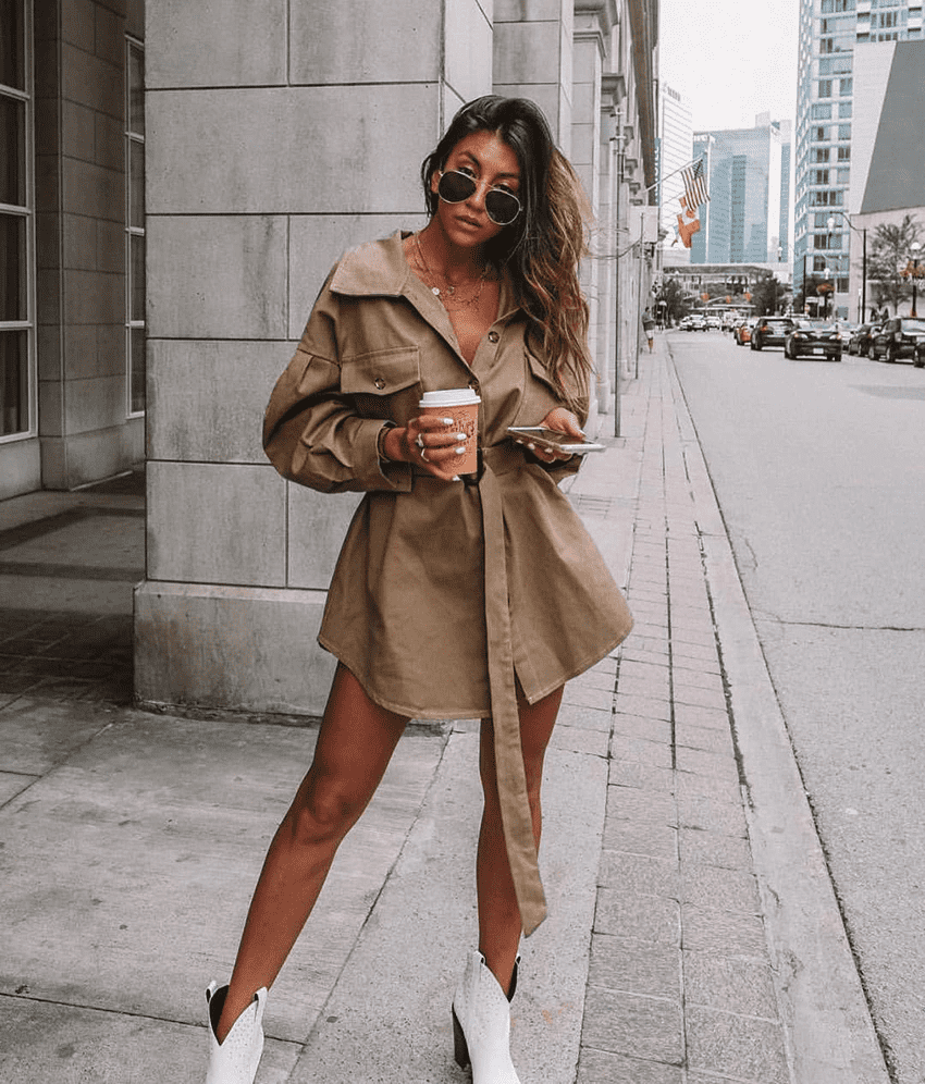 Sand Belt Shirt-Dress - Ell Soll