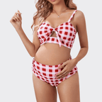 High Waist Plaid Swimwear - Ell Soll