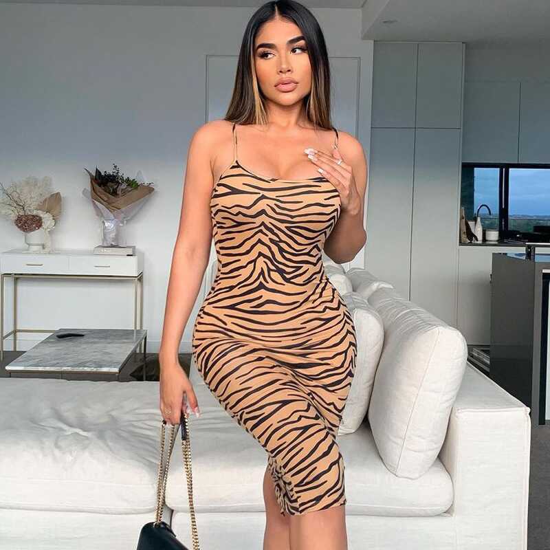 Printed Slim Dress - Ell Soll Printed Slim Dress king-planet.myshopify.com