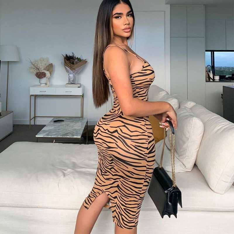 Printed Slim Dress - Ell Soll