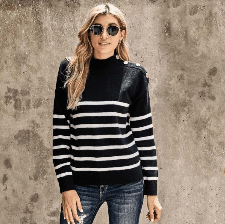 Pullover Striped Sweater - Ell Soll Pullover Striped Sweater king-planet.myshopify.com